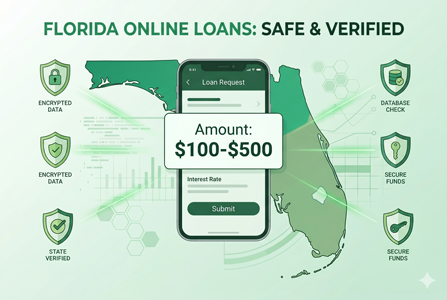 Florida online payday loan request on mobile smartphone